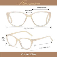 New AMOMOMA Fashion Cat Eye Ladies Spring hinge Readers,Blue Light Blocking Computer Reading Glasses for Women, 1.0!