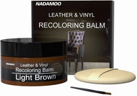NADAMOO Leather Recolouring Balm Light Brown 225g / 8 oz, Leather Repair Kits for Couches, Restoration Cream Scratch Repair Leather Dye for Vinyl Furniture Car Seat, Sofa, Shoe