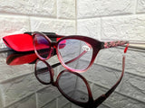 Ombre Fashion Blue Light Readers - Red/Floral Band - +2.50
