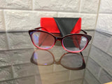 Ombre Fashion Blue Light Readers - Red/Floral Band - +2.50