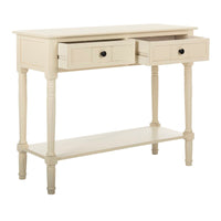 Beautiful Safavieh Samantha 2-Drawer Rectangular Distressed Cream Wood Console Table! Has minor damage on back corner from shipping! Retails $451 W/Tax!
