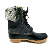 Brand new Report Ursela Black & Grey Lace Up Ultra Soft Faux Fur Duck Boots Women's Size 7! Retails $93+