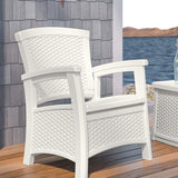 Amazing Suncast Elements Resin Wicker Design Club Chair with Storage, White! Use Indoors or Out! Easy Assembly! Retails $449+