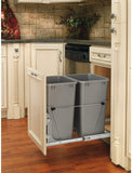 New Rev-A-Shelf RV-18KD-17C S Double 35 Quart Pullout Waste Containers, Grey! Retails 263+