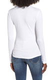 BP. Ribbed Long Sleeve Tee In White, A stretchy rib-knit design perfects the figure-flaunting fit of this lithe, long-sleeve tee. Sizing: Runs small; order one size up. Sz Large! Retails $45+