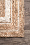 New Beautiful Coastal nuLOOM Rikki Braided Border Jute Area Rug, 3' x 5', Off-White! Crafted with sustainable 100% Jute