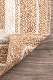 New Beautiful Coastal nuLOOM Rikki Braided Border Jute Area Rug, 3' x 5', Off-White! Crafted with sustainable 100% Jute