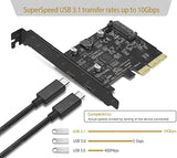 New in box! Rivo PCI-E to USB 3.1 PCI Express Card Dual Type C Ports, SuperSpeed Up to 10Gbps with Build-in 15-Pin SATA Power Connector and Asmedia ASM 3142 Chip for Windows 7/8/8.1/10/Linux Kernel