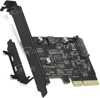New in box! Rivo PCI-E to USB 3.1 PCI Express Card Dual Type C Ports, SuperSpeed Up to 10Gbps with Build-in 15-Pin SATA Power Connector and Asmedia ASM 3142 Chip for Windows 7/8/8.1/10/Linux Kernel