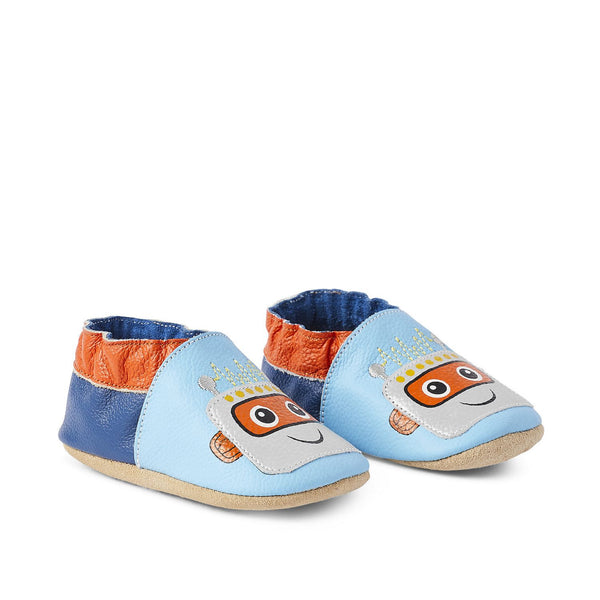 New with tags! George Baby Infant 3D Robot Leather Slippers, Super adorable, Sz 1-2