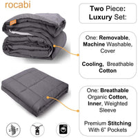 New Amazing Quality Rocabi Luxury Queen 30 Lb Weighted Cooling Blanket, includes matching zippered cover! Retails $204 W/tax!