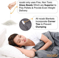 New Amazing Quality Rocabi Luxury Queen 30 Lb Weighted Cooling Blanket, includes matching zippered cover! Retails $204 W/tax!