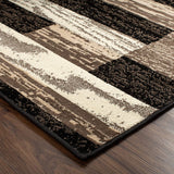 New Superior Modern Rockwood Collection Area Rug, Chocolate, 2'7" x 8' Runner