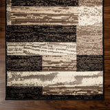 New Superior Modern Rockwood Collection Area Rug, Chocolate, 2'7" x 8' Runner