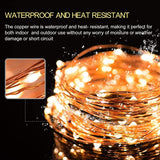 New 90 Warm White LED String Lights with timer! Tons of lights! 30 feet Length, can put anywhere, wrap around anything!! Use with batteries or USB!