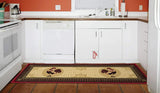 New Ottomanson Siesta Runner Rug, 20"X59", Beige Kitchen Rooster! Durable non-slip rubber backing which does not require rug gripper