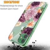 iPhone 11 6.1 inch Case,Spevert Floral Pattern Clear Design Transparent Hard Slim Case with TPU Bumper Protective Case Cover Compatible for iPhone 11 6.1 inch 2019 Released (Purple Rose)