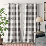 New Wayfair Rosenblum Plaid Blackout Thermal Grommet Curtain Panels (Set of 2) 37WX84L Each, Grey!