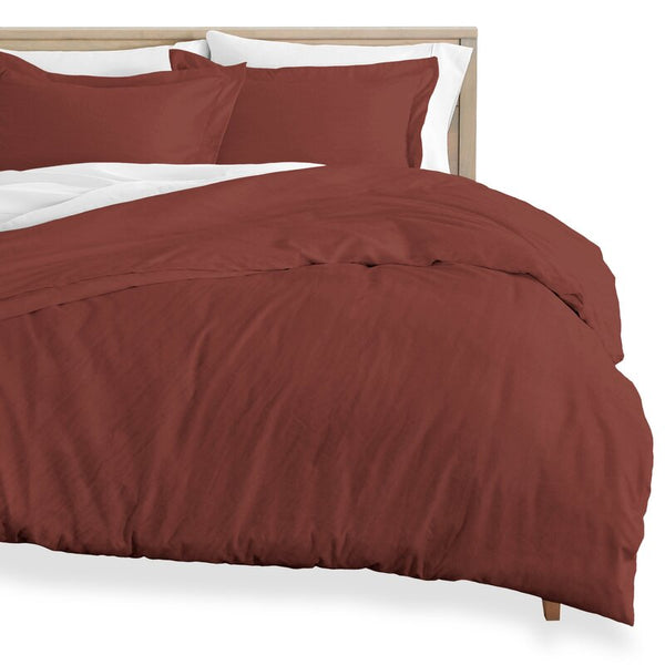 Brand new King Stonewashed Duvet Cover + 2 Shams Mazzolino Duvet Cover Set, colour is Rosewood! Retails $111 W/Tax on Sale!