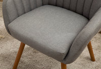 Roundhill Furniture Contemporary Fabric Accent Barrel Back Chair, Grey!