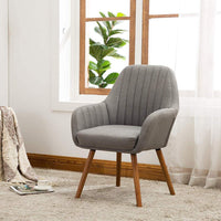 Roundhill Furniture Contemporary Fabric Accent Barrel Back Chair, Grey!