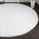 New Wayfair 3 Foot Round Snow White Solid Shag Area Rug! Made in Turkey!
