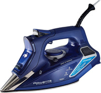 New in box! Rowenta DW9280 Smart Digital Display Steam Iron, Stainless Steel Soleplate, 1800-Watt, 400-Hole with vertical steam function for linens, clothes, Blue! Retails $178+