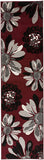 New Rugshop Modern Flowers Runner Rug 2' x 7' 2" Red