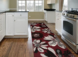 New Rugshop Modern Flowers Runner Rug 2' x 7' 2" Red