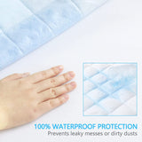 Full Size Quilted Fitted Mattress Pad, Waterproof Breathable Soft Mattress Protector, Deep Pocket Fitted Style Bed Cover, Vinyl-Free, White