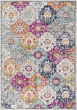 New Sunshine Rugs Area Rug (4x6 feet) Abstract - 3'9" x 5'6", Rust Green Fuchsia