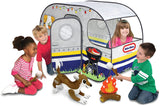 New in box! Little Tikes RV Camper Tent! Includes One (1) RV Tent, One (1) Inflatable campfire, One (1) Inflatable dog , One (2) Inflatable marshmallow roasting sticks.