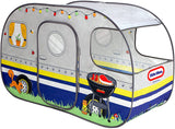 New in box! Little Tikes RV Camper Tent! Includes One (1) RV Tent, One (1) Inflatable campfire, One (1) Inflatable dog , One (2) Inflatable marshmallow roasting sticks.