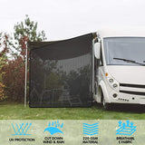 New Goplus RV Awning Side Sun Shade, 9’ x 7’ Black Mesh Sunshade Screen with Complete Kits, Motorhome Camping Trailer Canopy, Outdoor Sun Blocker Net Side Shade, Retails $165+