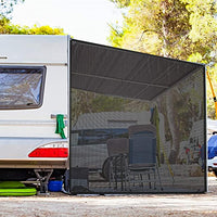 New Goplus RV Awning Side Sun Shade, 9’ x 7’ Black Mesh Sunshade Screen with Complete Kits, Motorhome Camping Trailer Canopy, Outdoor Sun Blocker Net Side Shade, Retails $165+