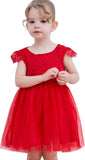 New Rysly A-line Lace Back Tutu Tulle Flower Girl Dress Wedding Princess Party Gown, Sz 3-4 Yrs