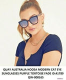 New Nordstrom QUAY AUSTRALIA NOOSA MODERN CAT EYE SUNGLASSES PURPLE TORTOISE FADE, POLARIZED, Retails $75+