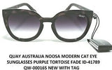 New Nordstrom QUAY AUSTRALIA NOOSA MODERN CAT EYE SUNGLASSES PURPLE TORTOISE FADE, POLARIZED, Retails $75+