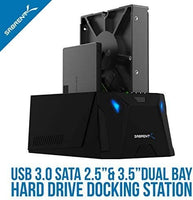 New Sabrent USB 3.0 to SATA I/II/III Dual Bay External Hard Drive Docking Station for 2.5 or 3.5in HDD, SSD with Hard Drive Duplicator/Cloner Function [10TB Support] (EC-HD2B)