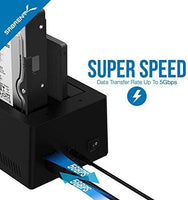 New Sabrent USB 3.0 to SATA I/II/III Dual Bay External Hard Drive Docking Station for 2.5 or 3.5in HDD, SSD with Hard Drive Duplicator/Cloner Function [10TB Support] (EC-HD2B)