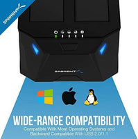 New Sabrent USB 3.0 to SATA I/II/III Dual Bay External Hard Drive Docking Station for 2.5 or 3.5in HDD, SSD with Hard Drive Duplicator/Cloner Function [10TB Support] (EC-HD2B)