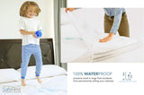 New SafeRest Queen Size Premium Hypoallergenic Waterproof Mattress Protector - Vinyl, PVC and Phthalate Free, Queen!
