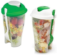 2 Pack Salad To Go Portable Containers with Reusable Forks & Dressing Holder! Retail $39.99