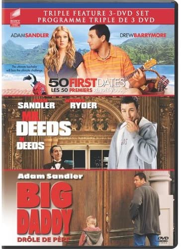 Adam Sandler Triple Feature 3-DVD Set! 50 First Dates/Mr. Deeds/Big Daddy (Bilingual) - Sealed