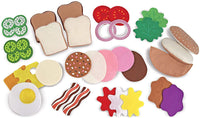 Melissa & Doug Felt Play Food Sandwich Set, Pretend Play, Easy to Clean, Includes Play Ideas, 33 Durable Pieces