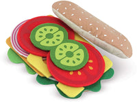 Melissa & Doug Felt Play Food Sandwich Set, Pretend Play, Easy to Clean, Includes Play Ideas, 33 Durable Pieces