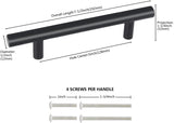 Nawgnail 10 Pack Stainless Steel Drawer Pulls for Kitchen Hardware, Matte Black Cabinet Handles, Hole Center 4 Inch Modern T Bar Pull for Cupboard Bathroom Dresser