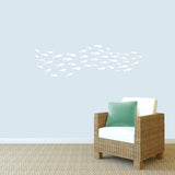 White School of Fish Wall Decal by Highland Dunes, Easy to install & remove! Retails $50+