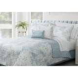 New Wayfair Schuyler Microfiber Reversible Quilt Set in King! Blue! Great for year round use!