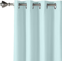 New AmazonBasics Room Darkening Blackout Window Curtains with Grommets - 52" x 96", Seafoam Green, 2 Panels!